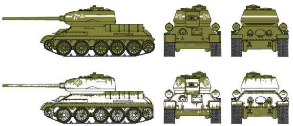 T-34/85 детальное изображение Бронетехника 1/72 Бронетехника