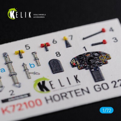 Horten Go 229 декаль інтер'єр для комплекту Revell 1/72 KELIK K72100 детальное изображение 3D Декали Афтермаркет