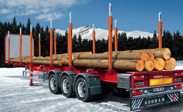 Scale model 1/24 timber trailer Italeri 3868 детальное изображение Грузовики / прицепы Гражданская техника