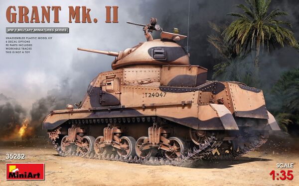 Збірна модель британського танка Grant Mk. II детальное изображение Бронетехника 1/35 Бронетехника