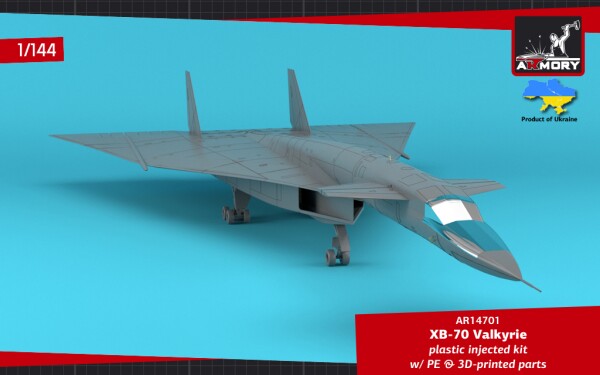 Сборная модель 1/144 Американский сверхзвуковой стратегический бомбардировщик XB-70 Валькирия детальное изображение Самолеты 1/144 Самолеты