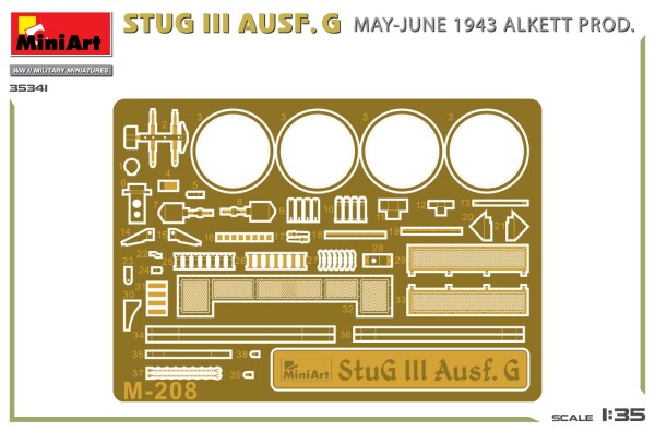 Збірна модель 1/35 САУ Stug ІІІ Ausf. G травень-червень 1943 Alkett Prod. MiniArt 35341 детальное изображение Бронетехника 1/35 Бронетехника