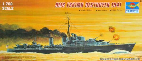 Tribal-class destroyer HMS Eskimo (F75)1941 детальное изображение Флот 1/700 Флот