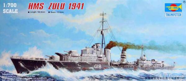 Tribal-class destroyer HMS Zulu (F18)1941 детальное изображение Флот 1/700 Флот