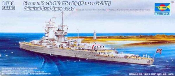 German Pocket Battleship(Panzer Schiff) Admiral Graf Spee 1937 детальное изображение Флот 1/700 Флот