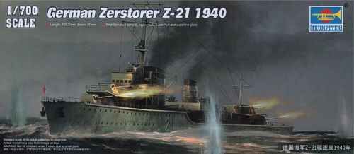 German Zerstorser Z-21 1940 детальное изображение Флот 1/700 Флот