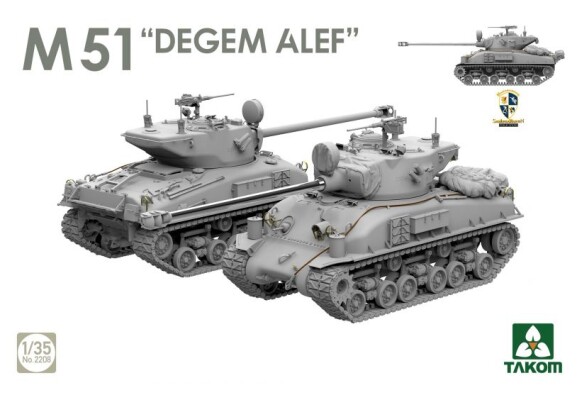 Збірна модель 1/35 Танк М51 "Degem Alef" Армії оборони Ізраїлю Takom 2208 детальное изображение Бронетехника 1/35 Бронетехника