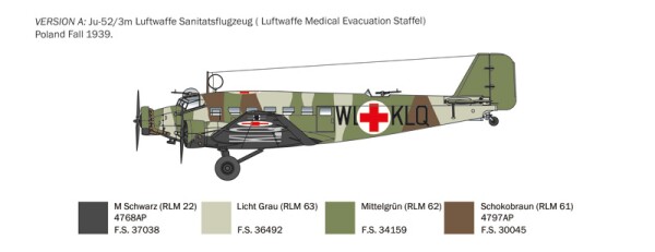 Збірна модель 1/72 Літак Юнкерс Ю 52/3м Italeri 0102 детальное изображение Самолеты 1/72 Самолеты