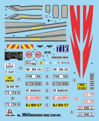 Збірна модель 1/24 Вантажний автомобіль / тягач Mercedes-Benz 2238 6x4 Italeri 3943 детальное изображение Автомобили 1/24 Автомобили