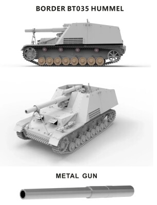 Scale model 1/35 SPG Hummel Sd.Kfz.165 15 cm sFH 18/1 late production Border Model BT-035 детальное изображение Артиллерия 1/35 Артиллерия