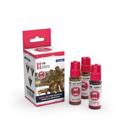QUICK GEN Paint Set WWII US Uniform AK-interactive AK 17505 детальное изображение Наборы красок Краски