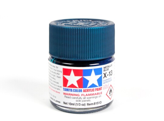 Alcohol-based acrylic paint Metallic Blue 10ml Tamiya X-13 детальное изображение Акриловые краски Краски