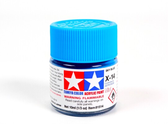 Alcohol-based acrylic paint Sky Blue 10ml Tamiya X-14 детальное изображение Акриловые краски Краски