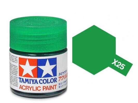 Акриловий лак Прозорий Зелений 10мл Tamiya X-25 детальное изображение Акриловые краски Краски