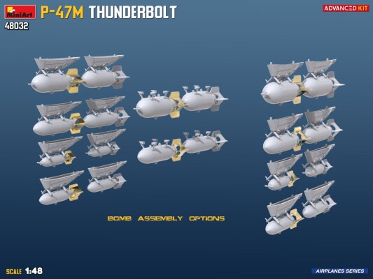 Сборная модель 1/48 Самолет Republic P-47 M Thunderbolt MiniArt 48032 детальное изображение Самолеты 1/48 Самолеты