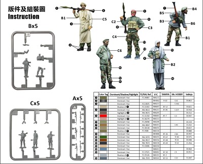 Збірна модель 1/72 Набір фігур військових Близького Сходу (включає зброю) T-Model TK7312 детальное изображение Фигуры 1/72 Фигуры