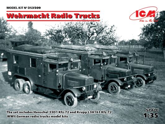 Wehrmacht Radio Trucks (Henschel 33D1 Kfz.72, Krupp L3H163 Kfz.72) детальное изображение Автомобили 1/35 Автомобили