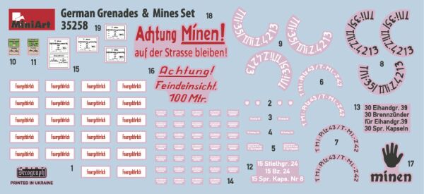 Набір німецьких гранат з мінами детальное изображение Аксессуары 1/35 Диорамы