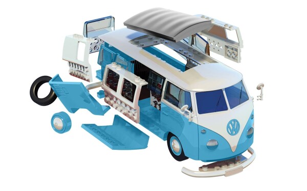 Scale model set VW Camper Van blue QUICKBUILD Airfix J6024 детальное изображение Автомобили Конструкторы