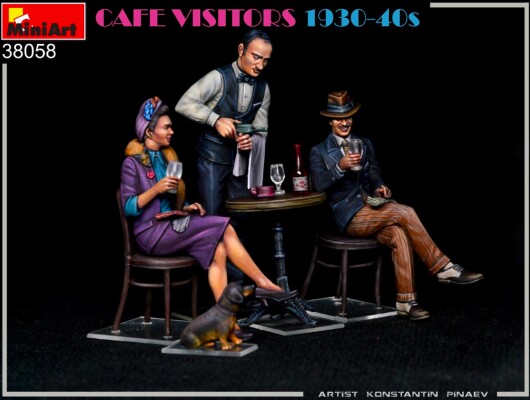 Сборная модель 1/35 Фигуры Посетители кафе 1930-40-х годов Miniart 38058 детальное изображение Фигуры 1/35 Фигуры