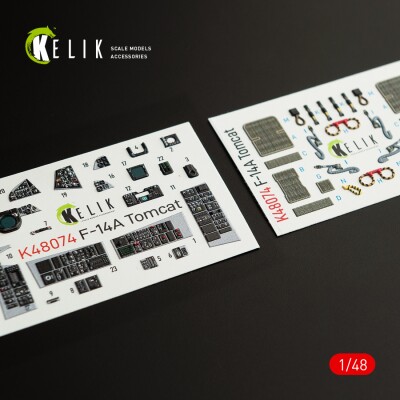 F-14A Tomcat 3D decal interior for Italeri 1/48 kit KELIK K48074 детальное изображение 3D Декали Афтермаркет