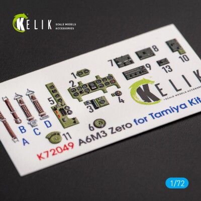 A6M3 Zero 3D interior decal for Tamiya 1/72 KELIK K72049 детальное изображение 3D Декали Афтермаркет