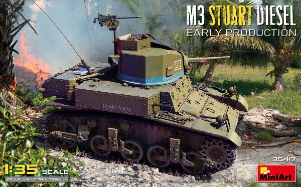 Збірна модель 1/35 Танк M3 Stuart Diesel (раннє виробництво) MiniArt 35417 детальное изображение Бронетехника 1/35 Бронетехника