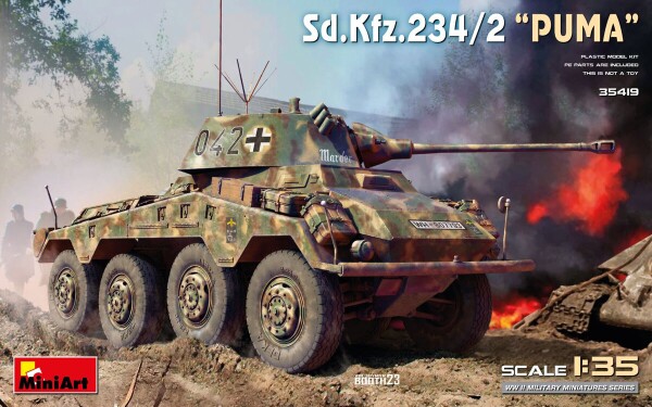 Збірна модель 1/35 Бронеавтомобіль Sd.Kfz.234/2 Puma MiniArt 35419 детальное изображение Автомобили 1/35 Автомобили