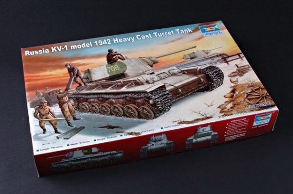 Scale model 1/35 Soviet tank with a cast turret KV-1 model 1942 Trumpeter 00359 детальное изображение Бронетехника 1/35 Бронетехника