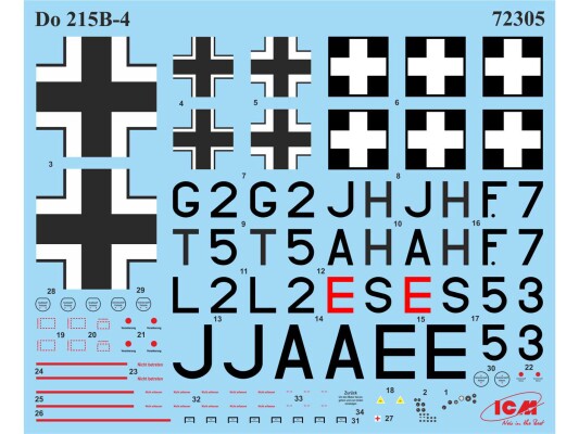 Сборная модель 1/72 Самолет Дорнье Do 215B-4 ICM 72305 детальное изображение Самолеты 1/72 Самолеты
