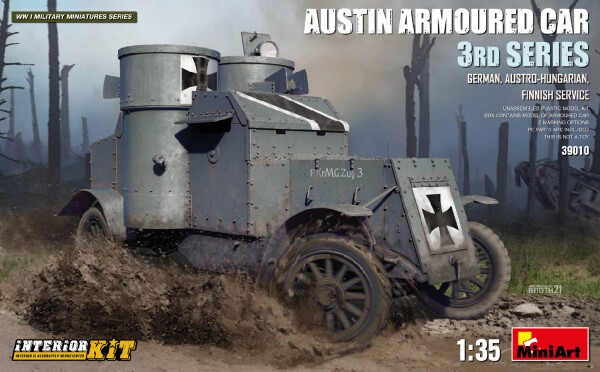 Сборная модель 1/35 Бронеавтомобиль Austin 3-й серии с интерьером (немецкая, австро-венгерской) детальное изображение Автомобили 1/35 Автомобили