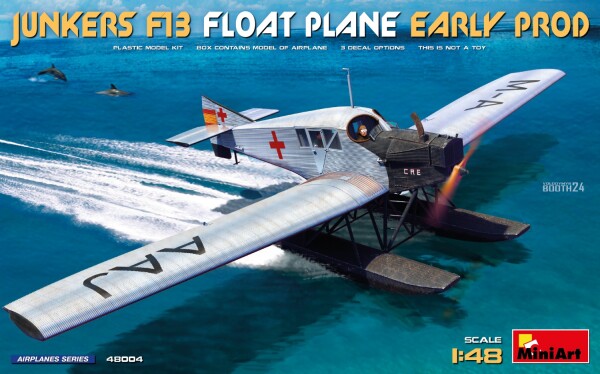 Сборная модель 1/48 Самолет Юнкерс F13 Float Plane, ранний выпуск МиниАрт 48004 детальное изображение Самолеты 1/48 Самолеты