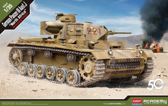 Збірна  модель 1/35 Німецький танк Panzer III Ausf.J &quot;Північна Африка&quot; Academy 13531 детальное изображение Бронетехника 1/35 Бронетехника