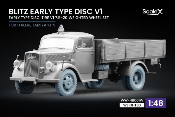 Набір коліс (з деформацією) для Blitz Early v1 від Italeri, Tamiya ScaleX WW-48001W детальное изображение Колёса Афтермаркет