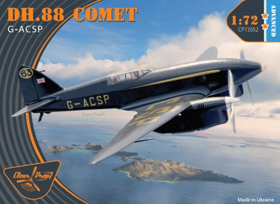 Збірна модель 1/72 Літак de Havilland DH.88 Comet G-ACSP Clear Prop Models 72052 детальное изображение Самолеты 1/72 Самолеты