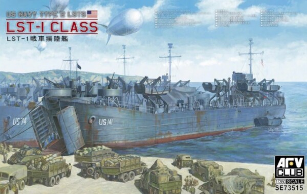 Scale model 1/350 US Navy LST-1 (Type 2) landing ship AFV Club SE73515 детальное изображение Флот 1/350 Флот