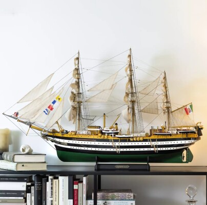 Scale wooden model 1/100 Italian sailing training ship &quot;Amerigo Vespucci&quot; OcCre 15006 детальное изображение Корабли Модели из дерева