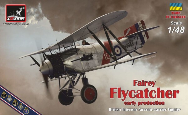 Сборная модель 1/48 Британский палубный истребитель Fairey &quot;Flycatcher&quot; раннего выпуска с двигателем детальное изображение Самолеты 1/48 Самолеты