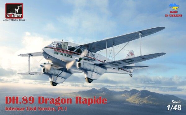 Сборная модель 1/48 Ближнемагистральный авиалайнер DH.89 Dragon Rapide Armory Models Group 48005 детальное изображение Самолеты 1/48 Самолеты