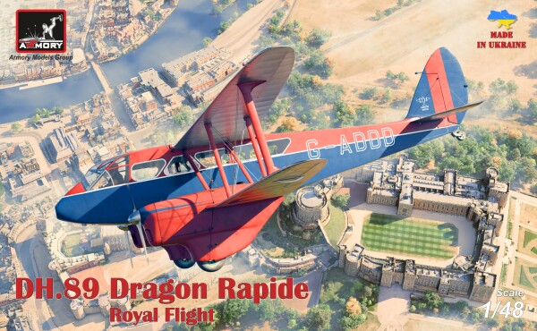 Сборная модель 1/48 Ближнемагистральный авиалайнер DH.89 Dragon Rapide «Королевский полет» Armory детальное изображение Самолеты 1/48 Самолеты