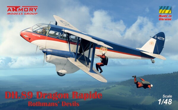 Сборная модель 1/48 Ближнемагистральный авиалайнер DH.89 Dragon Rapide “Rothmans' Devils” Armory детальное изображение Самолеты 1/48 Самолеты