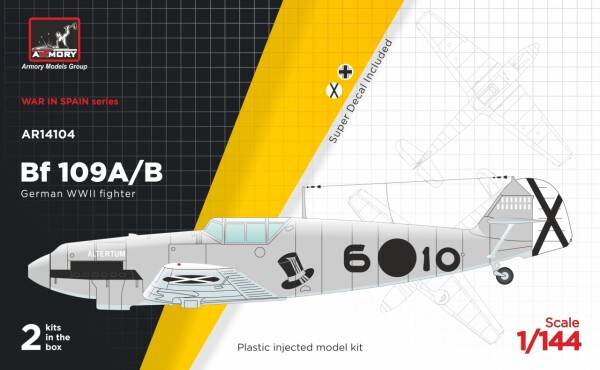 Сборная модель 1/144 Немецкий истребитель Мессершмитт Bf 109A/B Armory Models Group 14104 детальное изображение Самолеты 1/144 Самолеты