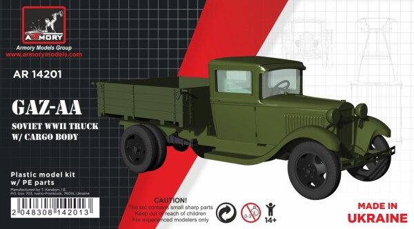 Збірна модель 1/144 Радянський вантажний автомобіль ГАЗ-АА часів Другої світової війни Armory Models Group 14201 детальное изображение Автомобили 1/144 Автомобили