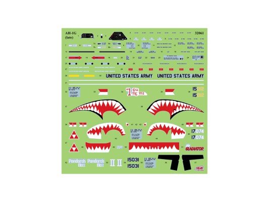 Scale model 1/32 American helicopter AH-1G Cobra AH-1G Cobra with US helicopter pilots during the Vietnam War ICM 32062 детальное изображение Вертолеты 1/32 Вертолеты