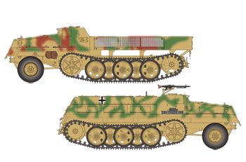 Збірна модель німецького напівгусеничного тягача sWS (2 варіанти складання - підвізник боєприпасів/броньована вантажівка) детальное изображение Бронетехника 1/35 Бронетехника