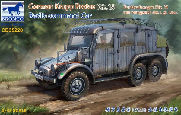 Scale model 1/35 German car Krupp Protze. 19 (radio command vehicle) Bronco 35220 детальное изображение Бронетехника 1/35 Бронетехника