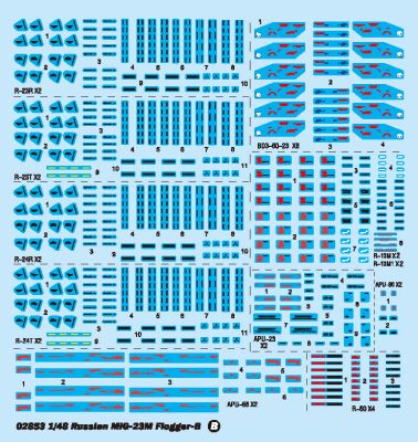 Збірна модель 1/48 Літак MiG-23M Flogger-B Trumpeter 02853 детальное изображение Самолеты 1/48 Самолеты