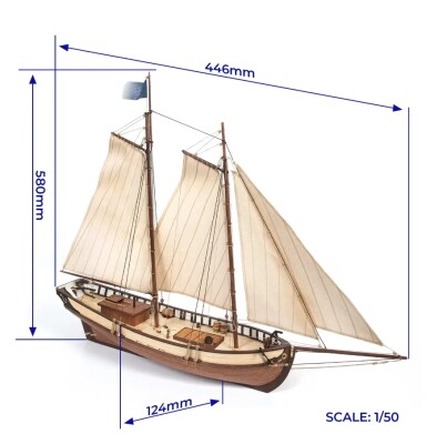 Scale wooden model 1/50 Ship &quot;Polaris&quot; OcCre 12007 детальное изображение Корабли Модели из дерева