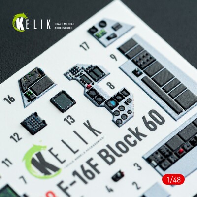 Lockheed Martin F-16 F Block 60 3D декаль інтер'єр для комплекту Hasegawa 1/48 KELIK K48128 детальное изображение 3D Декали Афтермаркет