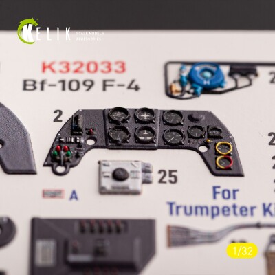 BF-109 F-4 3D декаль інтер'єр для комплекту Trumpeter 1/32 КЕЛИК K32033 детальное изображение 3D Декали Афтермаркет